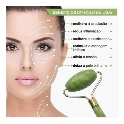 Rodillo Facial de Jade para Masaje y Reducir Arrugas