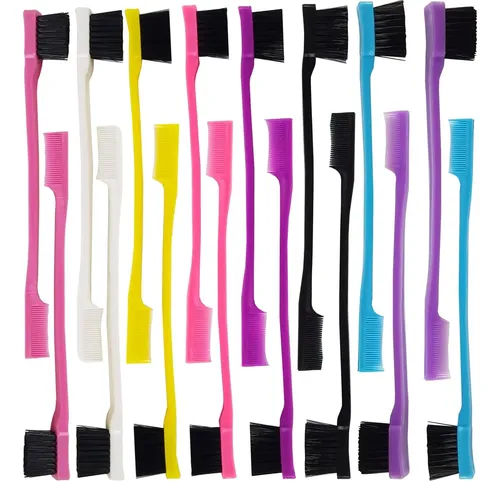 Yoohua 24pcs Cepillo Para Bordes Del Cabello, Peine Para El Azul, Púrpura, Rosa.