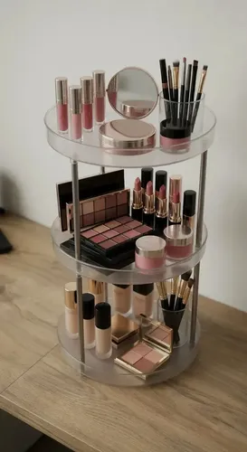 Organizador Maquillaje Porta Cosméticos Giratorio 3 Niveles