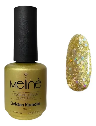 Esmalte Meline Nuevos Colores Gel Uv/led Semip. X 15 Ml Color 822 Golden Karaoke