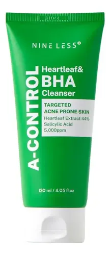 Nineless Espuma Exfoliante Facial A-Control Heartleaf & BHA 120 ml Libre Parabenos