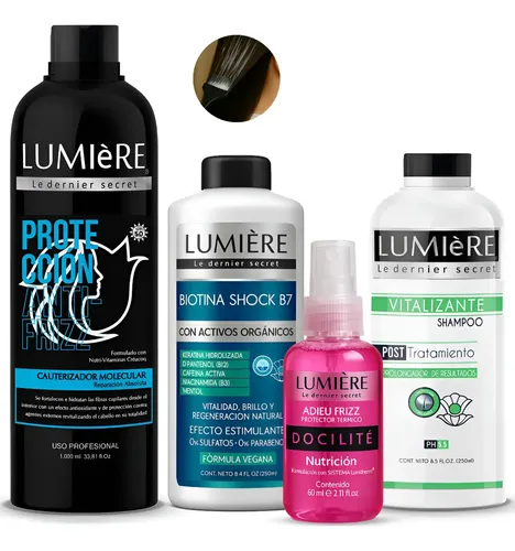 X4 Cauterizador + Biotina Shock B7 + Shampoo + Spray Térmico