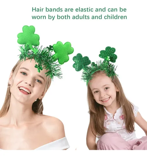 (b) Diadema Para Festivales, Diadema Para El Día De San Patr Green Sequin Headban
