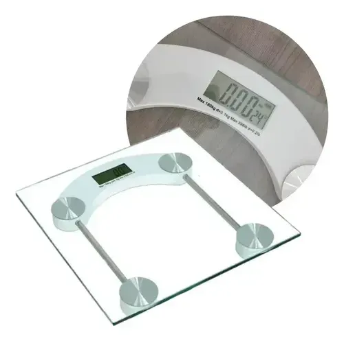 Balanza Portatil Baño Digital De Vidrio 180 Kg Cuadrada