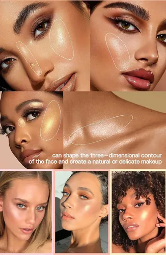 Maquillaje Líquido Iluminador Para Contorno Facial #3pcs-