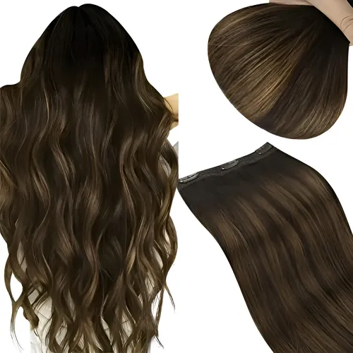 Cortina De Cabello Orgánica Tipo A Importadas Color Castaño Con Reflejos Lacio