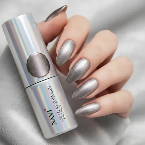Esmalte Semipermanente Cat Eye Navi Plateado para Uñas de 8 mL