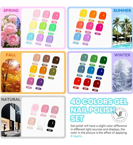Kit Esmalte Gel Vanreesa 84 Pzs Luz Uv Tips Almendra