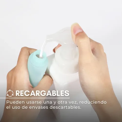 Botellitas Viaje X3 Potes Shampoo Crema Ducha Set