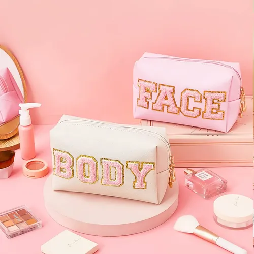 Neceser De Maquillaje Patelai Preppy Con Parche, Cuero Pu Im