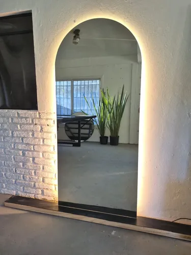 Espejo Arco Medio Punto Bordes Pulidos Con Luz Led 190×60