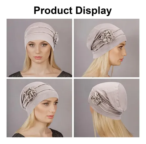 Set 4 Gorros Turbante Para Quimioterapia Mujer Coral Claro Verde Oscuro