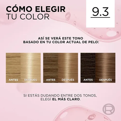Kit Tintura Excellence Creme Tono 9.3 Rubio Muy Claro Dorado