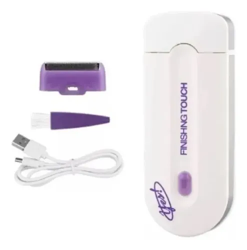 Depiladora Vello Corporal Recargable Removedor 2 Cabezales Color Blanco