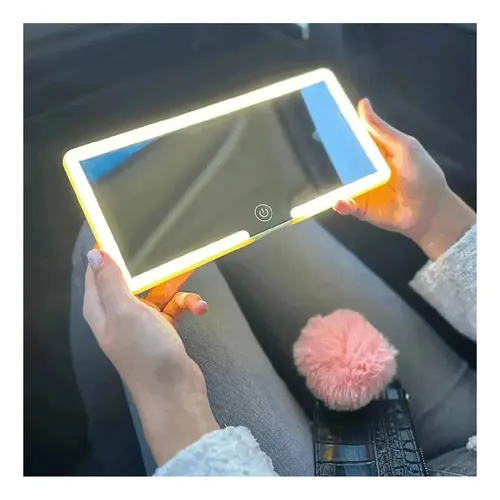 Espejo De Maquillaje Tactil Parasol Luz Fria Cálida Neutra