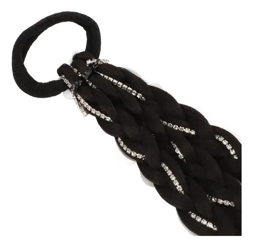 Peluca Trenzada Con Extensión De Cabello Negro