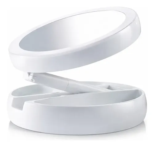 Espejo Con Luz Led Maquillaje Aumento Plegable Usb/pila