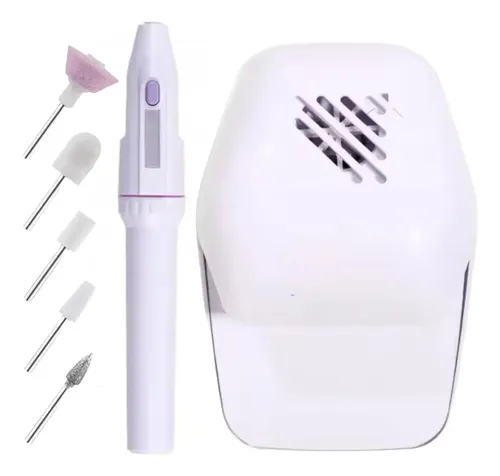 Cabina Secado De Esmalte Tradicional + Mini Torno + 5 Fresas Blanco