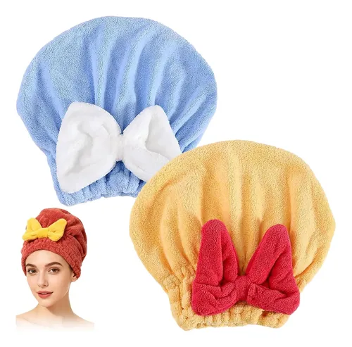 Genérico 2 Gorros De Microfibra Para Secar El Cabello Toalla