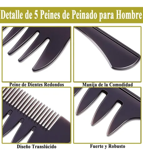 Set X 5 Peines Profesionales, Peinado, Textura