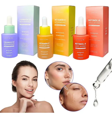 Sérum Facial City Girl Retinol Ceramida B5 Vitamina C 30ml Rostro