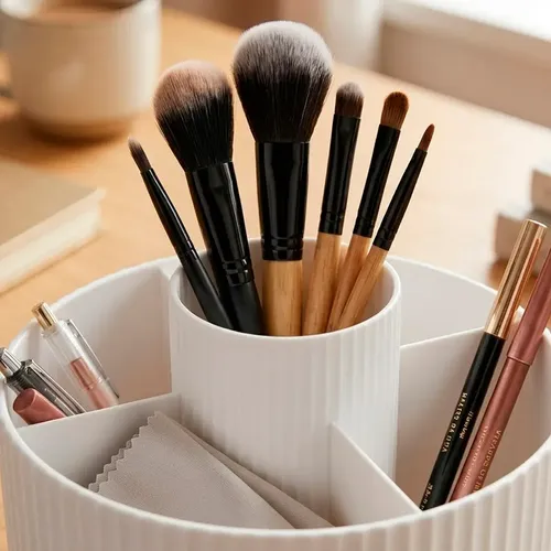 Organizador Maquillaje Porta Cosmetico De Brocha Giratorio F