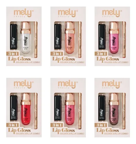 Kit Labial Gloss, Labial En Barra Y Delineador Mely