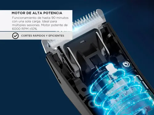 Maquina De Afeitar Care By Gadnic T8000 5000 RPM Base Recargable Display LED USB 90 Min Ceramica