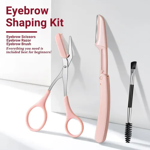 Kit Para Cejas De 8 Piezas, Pinzas Y Tijeras De Acero Inoxid