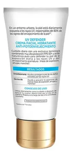 Crema Facial L’oréal Uv Defender Hidratacion Intensa Fps 50+ X 40 Ml