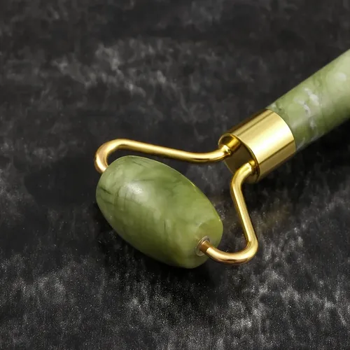 Set De Rodillo De Jade Y Piedra Gua Sha Para Rostro, Ojos, C