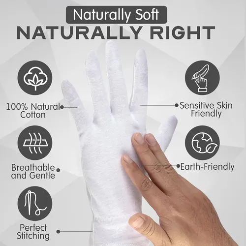 Guantes Algodón Blancos Hidratantes Para Dormir 8 Pares