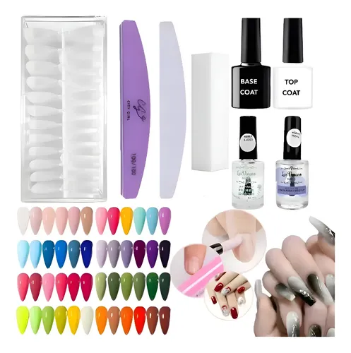 Kit Inicial Para Soft Gel 240 Tips Esmaltes Limas Base Y Top