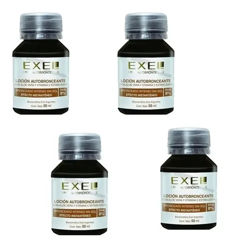 Loción Autobronceante 8% Color Bronceado Exel X 50ml X4