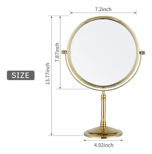 Espejo De Maquillaje Dowry De Mesa Con Aumento 10x Dorado