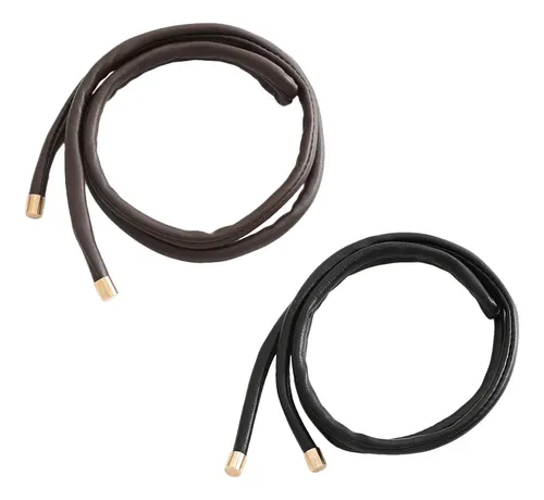 Elegante Juego De 2 Diademas De Cuero Para El Pelo, Perfecto