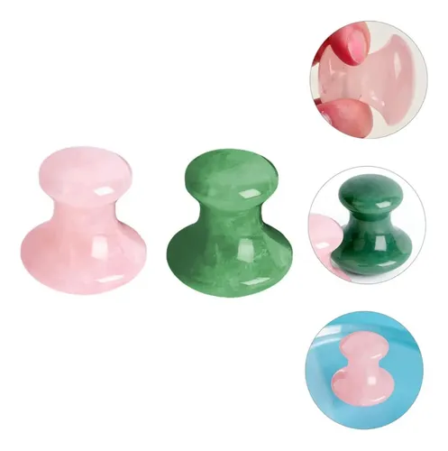 Set 2 Piedras Gua Sha Cuarzo Rosa Facial Relajante