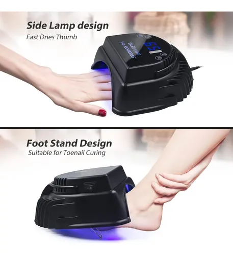 Lámpara Uv Led Recargable 64w Negra Para Uñas