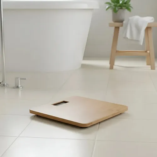 Balanza De Baño Digital Electronica Bambu 180kg Marrón Claro
