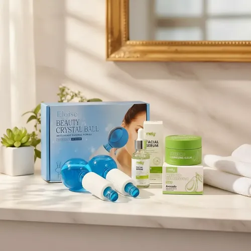 Kit Skincare Esferas Ice Serum Facial Bálsamo Desmaquilante