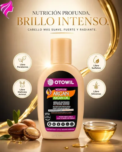 Aceite De Argan Capilar Frasco X60ml Otowil Nutricion Brillo