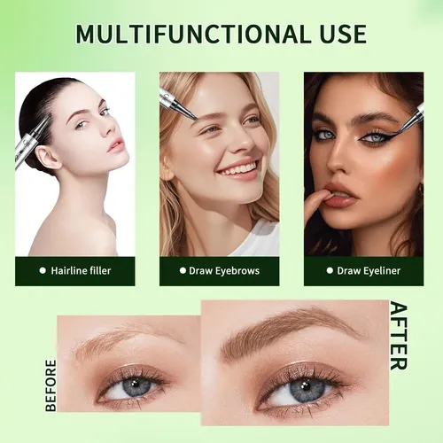 Lápiz De Cejas Qic Microblading 4 Puntas Marrón Oscuro