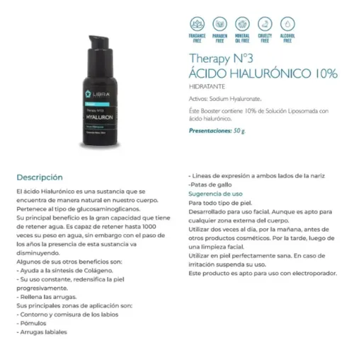 Kit X2 Sérum Hidratante Ácido Hialurónico Día Noche 50g Libra Cosmética