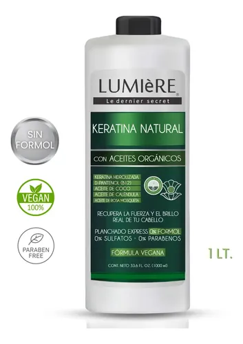 Keratina Nutritiva Organica Natural Sin Formol 1 Lt. Lumiere