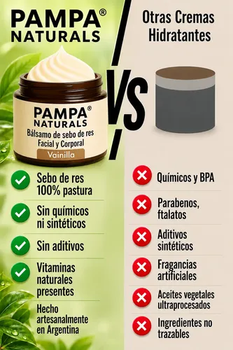 Crema Bálsamo Facial Vainilla Beef Tallow Sebo Res Nutritivo