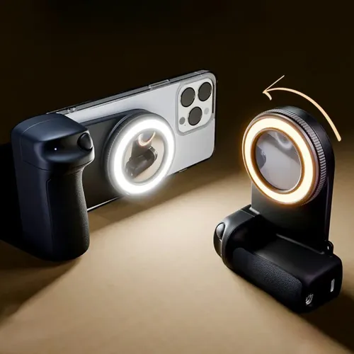 Soporte Magnético Celular Luz Led Calida Espejo Con Mando