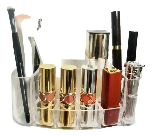 Organizador Acrílico Transparente Baluni 8 Compartimentos Brochas Maquillaje