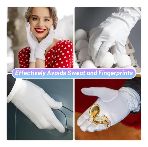 Guantes Algodón Blancos Hidratantes Para Manos Secas 6 Pare