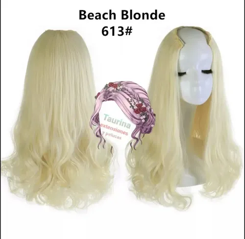 Extensiones De Cabello Órganicas Tipo A Taurina Estilo Extensiones, Rubio 613 Ondulado De 55cm – 1 Mecha Por Paquete