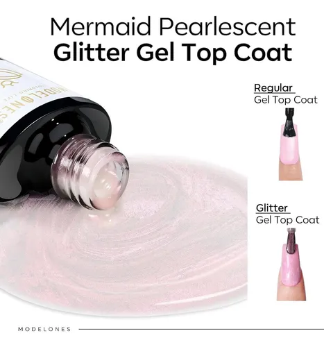 Modelones Pearl Glitter Gel Top Coat 0.33 Fl Oz
